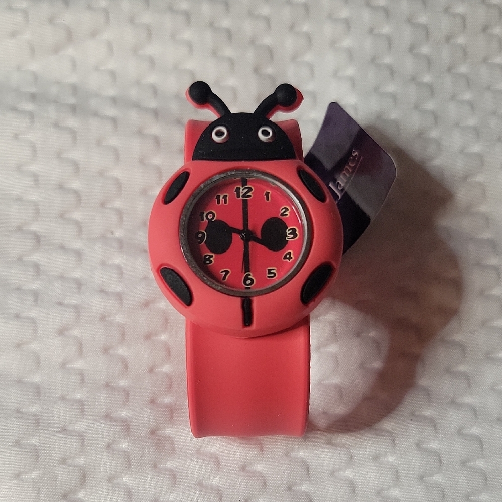 Kendall James Red Analog Ladybug Kids Slap Watch